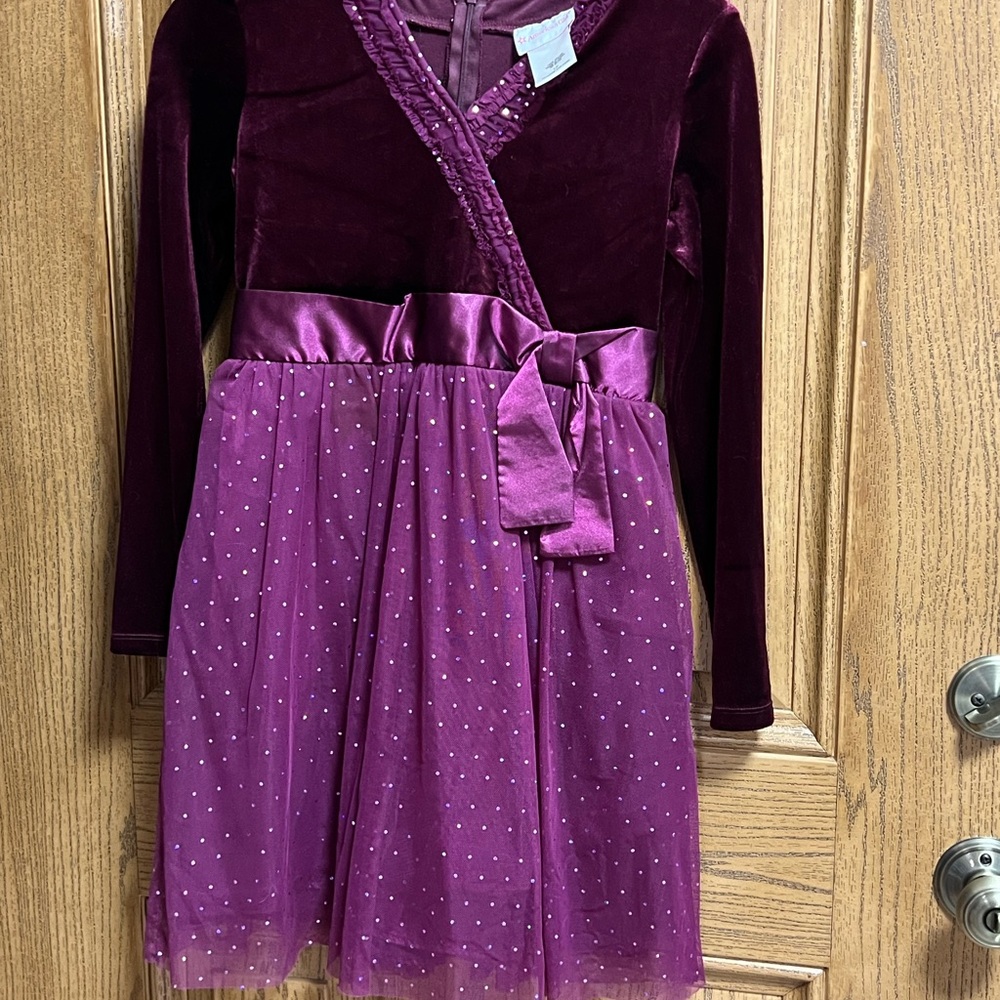 American Girl Burgundy and Purple Kids Dress